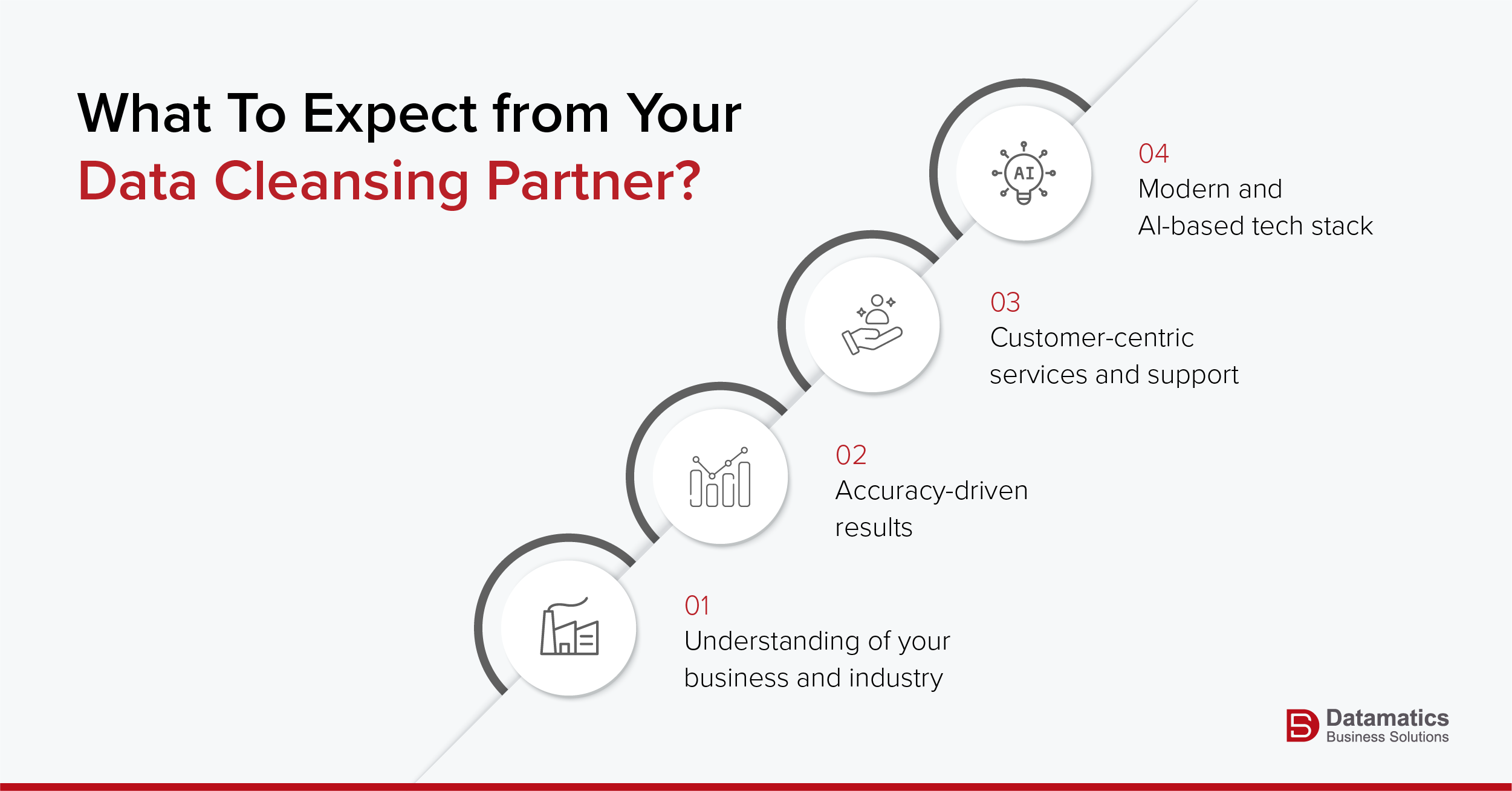 Infographic illustrating what to expect from an outsourced data cleansing service provider