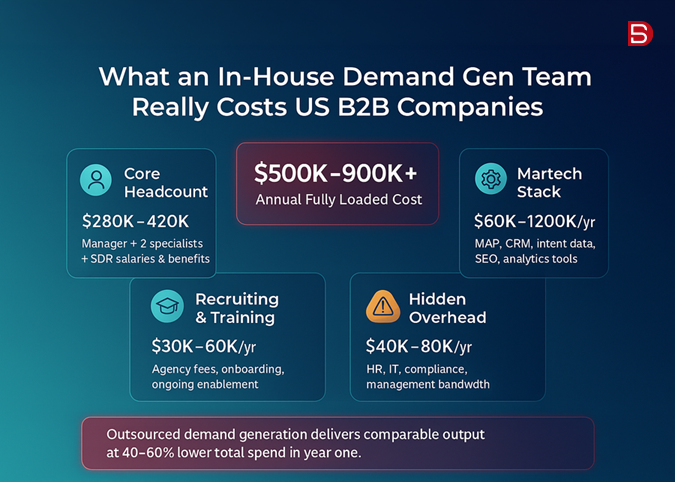 How inhouse Demand Gen team cost US B2B companies